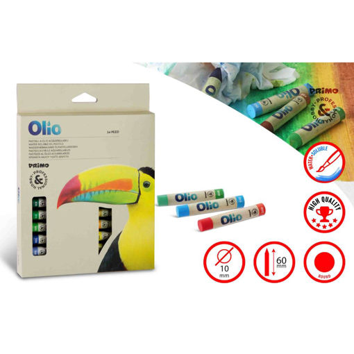 Picture of OIL PASTELS WATER SOLUBLE SET OF 24 COLOURS 10X60MM